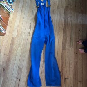 Blue utility overalls